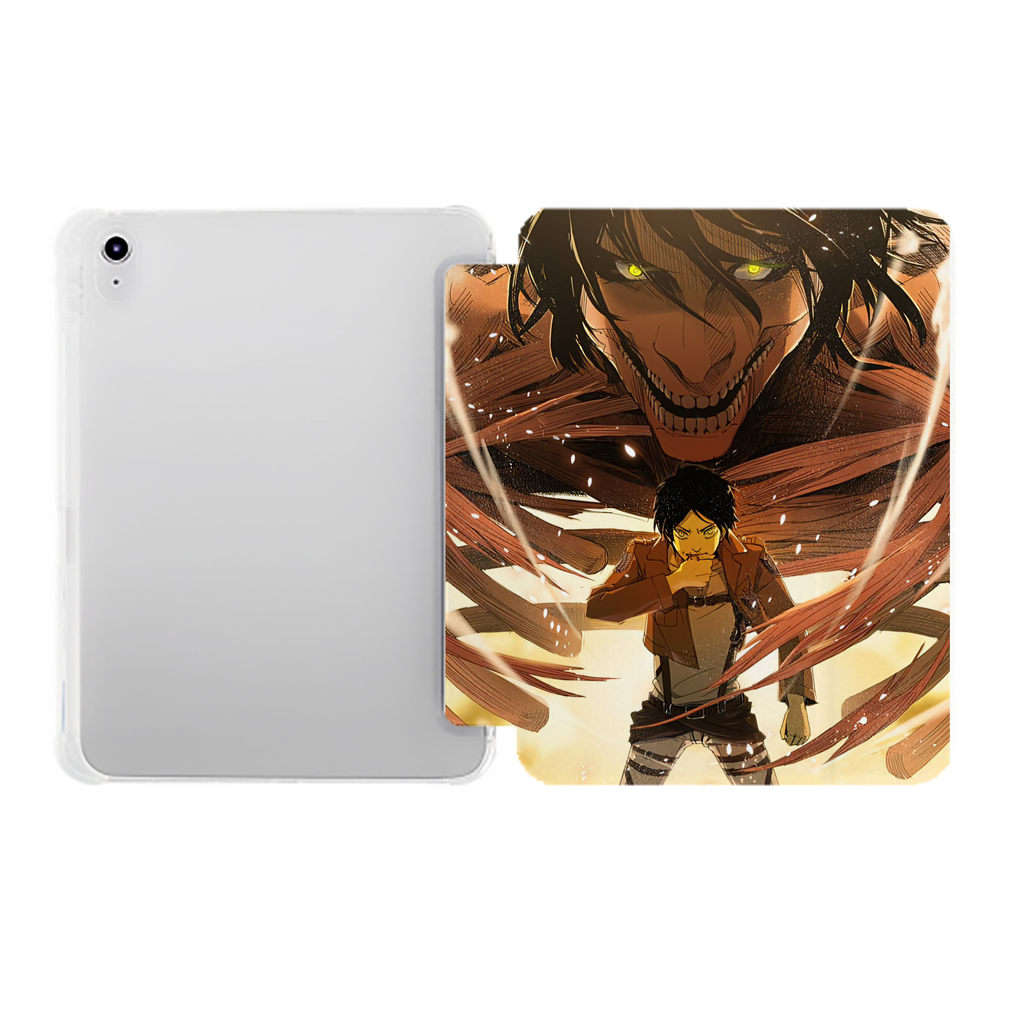 （画像用） 進撃の巨人 Attack on Titan IPad ケース ペン収納付き 三つ折りスタンド PUレザー×シリコン 対応機種9.5/10.5/10.9インチ